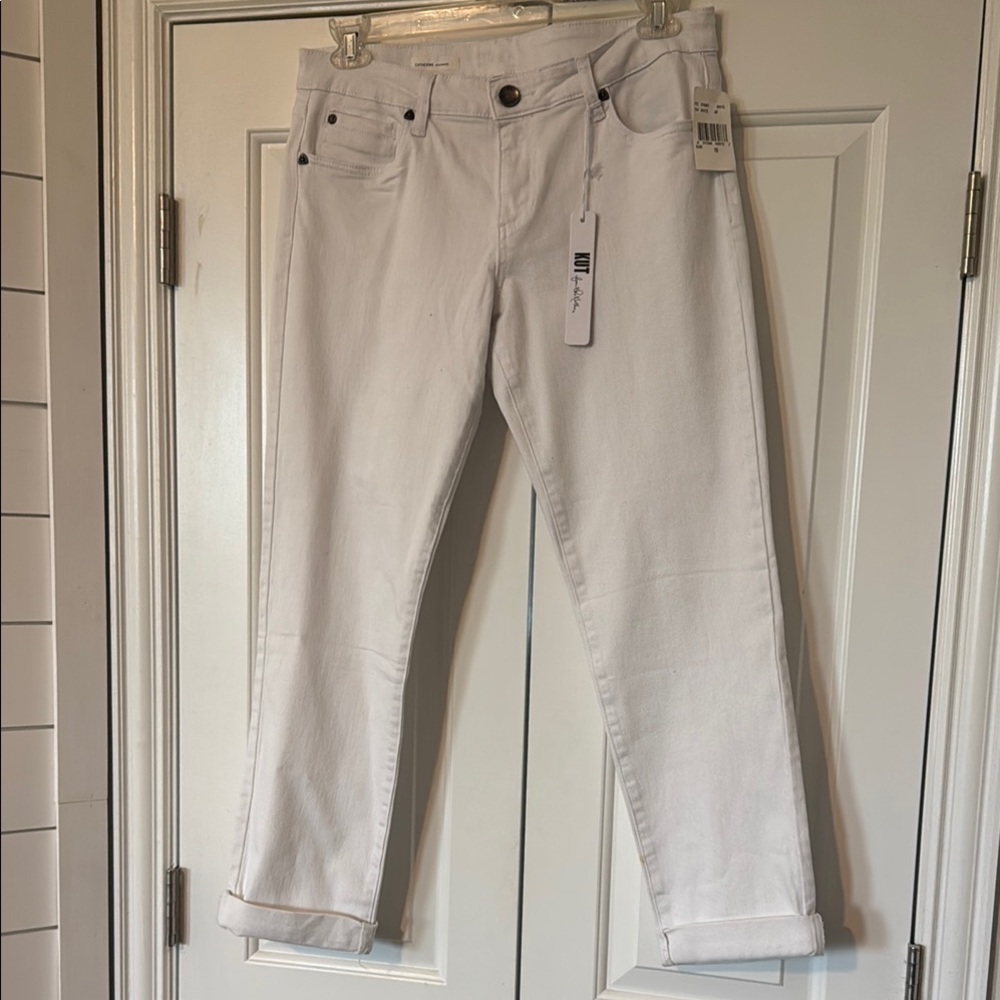 Kut from the Kloth White Ankle Cropped Jeans